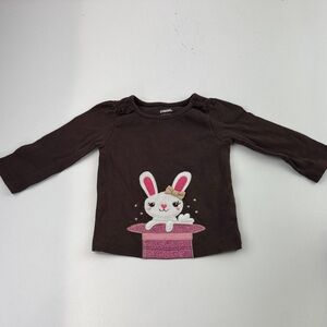 Gymboree Brown Long Sleeve Bunny Tee